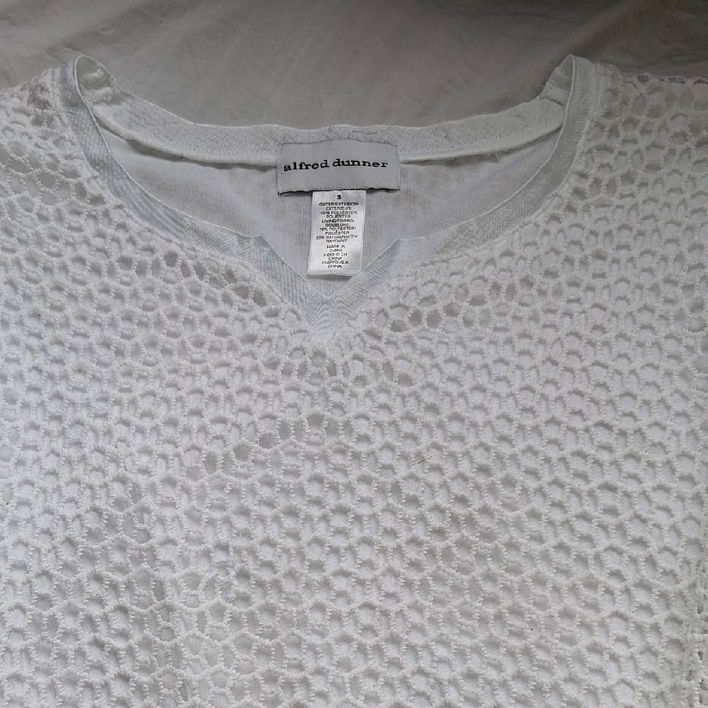 Alfred Dunner Textured White Blouse